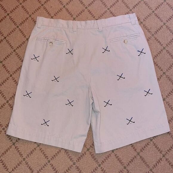 Berle stone khaki-style shorts embroidered golf clubs NWOT 38 - Picture 6 of 7